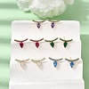 Brass Micro Pave Cubic Zirconia Stud Earrings EJEW-G471-14G-1