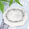 304 Stainless Steel Oval Link  Chain Bracelets for Women Men BJEW-F488-49A-P-1