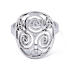 Non-Tarnish 304 Stainless Steel Triskele Triskelion Adjustable Rings RJEW-C074-07P-3