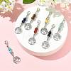 7Pcs Natural & Synthetic Gemstone and Alloy Pendant Decorations HJEW-FS00043-7