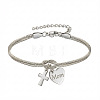 Mother's Day 304 Stainless Steel Snake Chain Double-layered Bracelets WG36131-02-1