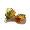 Preserved Rose with Golden Alloy Pendants LS-FIND-M010-01C-2
