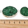 Silver Plated Dyed Oval Natural Drusy Quartz Crystal Beads Strands G-F144-02-S-2