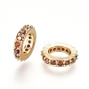 Golden Plated Brass Micro Pave Cubic Zirconia Ling Rings ZIRC-D118-08-8mm-G-3