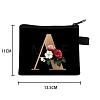 Initial Letter with Flower Cosmetic Bag PW-WG1F7F6-26-1