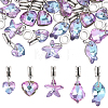 30Pcs 5 Styles Electroplated Glass European Dangle Charms PALLOY-ME00035-1