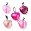 Natural Banded Agate Charms HEAR-PW0001-057-31-1