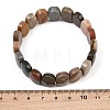 Natural Ocean Jasper Oval Beaded Stretch Bracelet G-E010-01-15-3