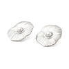 304 Stainless Steel Shell Pearl Flower Stud Earrings for Women EJEW-U020-21P-2