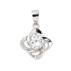 Pure Silver Cubic Zirconia Pendants STER-S008-01A-P-1