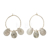 Natural Labradorite Teardrop Beaded Hoop Earrings EJEW-JE04787-02-3