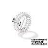 Fashionable Brass Rhinestone Plaid Ring Jewelry AJ1703-5-1