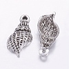 Tibetan Style Alloy Whelk/Conch Shell Pendants X-TIBEP-Q043-226-RS-2