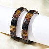 Square Natural Tiger Eye Beads Stretch Bracelets for Women Men BJEW-C097-06U-3