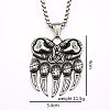 Retro 304 Stainless Steel Viking Bear Paw Pendant Necklaces FS-WGBA6D4-01-4