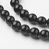 Natural Black Onyx Beads Strands G-G735-60-8mm-A-3