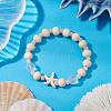 Synthetic Turquoise & Wood & Glass Beaded Stretch Bracelets for Boys Girls BJEW-JB11127-02-2