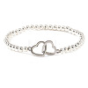 Interlocking Heart 304 Stainless Steel Link Bracelets ZF9724-6-1
