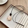 Resin Geometric Nuggets Pendant Black Waxed Cord Long Adjustable Necklaces for Women WG8B3F0-02-1