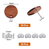 Unicraftale 30Pcs Walnut Wood Stud Earring Findings STAS-UN0045-67-3