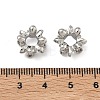 Flower Brass Clear Cubic Zirconia European Beads KK-D228-28P-2