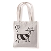 Cute Cat Printed Canvas Women's Tote Bags PW-WGD6880-09-1