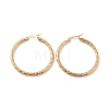 Vacuum Plating 201 Stainless Steel Textured Hoop Earrings with 304 Stainless Steel Pin for Women EJEW-F280-18-G-1