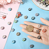 200Pcs 10 Colors Polymer Clay Rhinestone European Large Hole Beads with Silver Plated Brass Cores FPDL-SC0001-01-3