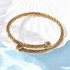 304 Stainless Steel Torque Bangles for Women BJEW-P310-15G-2