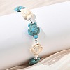 Adjustable Synthetic Turquoise & Non-magnetic Hematite Braided Bead Bracelets BJEW-JB13730-01-4