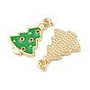 Christmas Brass Enamel Pendants KK-L255-17G-05-2