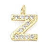 Brass Micro Pave Clear Cubic Zirconia Pendants KK-I476-01G-Z-1