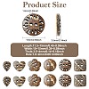 120Pcs 6 Styles Coconut Buttons BUTT-CJ0001-10-2