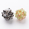 Hand Knitting Electroplate Glass Cluster Beads EGLA-E042-4mm-M5-2