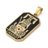 Ion Plating(IP) 304 Stainless Steel Enamel Pendants STAS-Q003-01G-04-3