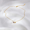 Stainless Steel Pace Purple Cubic Zirconia Birthstone Zodiac Aquarius Pendant Necklaces for Women ZA6688-3-3