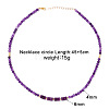 Adjustable 4MM Round Natural Amethyst Graduated Beaded Necklaces with Heishi Beads for Women Elegant Fashion Jewelry Gift RG0808-1-2
