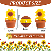 9Pcs 9 Colors Sunflower Silicone Beads SIL-CA0002-70-2