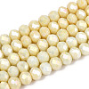 Anti-Tarnish Electroplate Rondelle Glass Beads Strands EGLA-T021-4mm-17-04-1