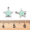 304 Stainless Steel Aquamarine Enamel Connector Charms STAS-Z078-14P-3