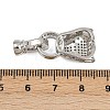 Brass Micro Pave Cubic Zirconia Fold Over Clasps ZIRC-L062-K01-P-1-2