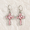 Alloy Enamel with Rhinestone Hoop Earrings FS-WGBA760-01-1