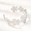 25MM 304 Stainless Steel Hollow Flower Cuff Bangles for Women SA-CBAB767-30P-3