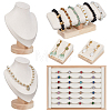6Pcs 4 Styles VelvetJewelry Display Stand Sets NDIS-DR0001-03-1