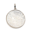 Rack Plating Carved Natural White Shell Pendants SH-CBA69D1-03P-02-1