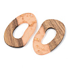 Transparent Resin & Walnut Wood Pendants RESI-S389-021A-B04-2