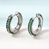 Brass Micro Pave Cubic Zirconia Hoop Earrings KK-CBA8324-24P-01-3