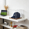 Clear Acrylic Minifigure Display Cases with Wooden Base ODIS-WH0030-348-4