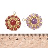 Natural Mixed Gemstone Faceted Round & Gold Glass Seed Beaded Pendants PALLOY-MZ01323-3