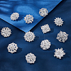 12Pcs Flower Alloy Rhinestone Brooches for Clothes JEWB-WH0020-073S-3
